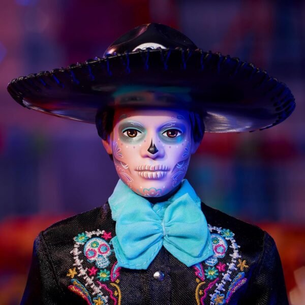 1746235453 Barbie Signature Doll 2024 Dia De Muertos Ken Collectible in Black Suit with Sky Blue Accents Hat and Belt Accessories.jpg