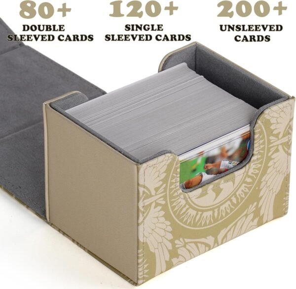 1746534252 Deck Box for MTG Cards Trading Commander Deck Case Holds 120 Sleeved Cards PU Leather Magnetic Collectible Card Storage Box Fits for TCG Magic Card Yellow.jpg