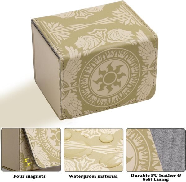 1746534253 Deck Box for MTG Cards Trading Commander Deck Case Holds 120 Sleeved Cards PU Leather Magnetic Collectible Card Storage Box Fits for TCG Magic Card Yellow.jpg