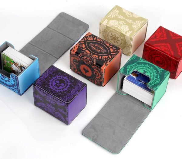 1746534255 Deck Box for MTG Cards Trading Commander Deck Case Holds 120 Sleeved Cards PU Leather Magnetic Collectible Card Storage Box Fits for TCG Magic Card Yellow.jpg