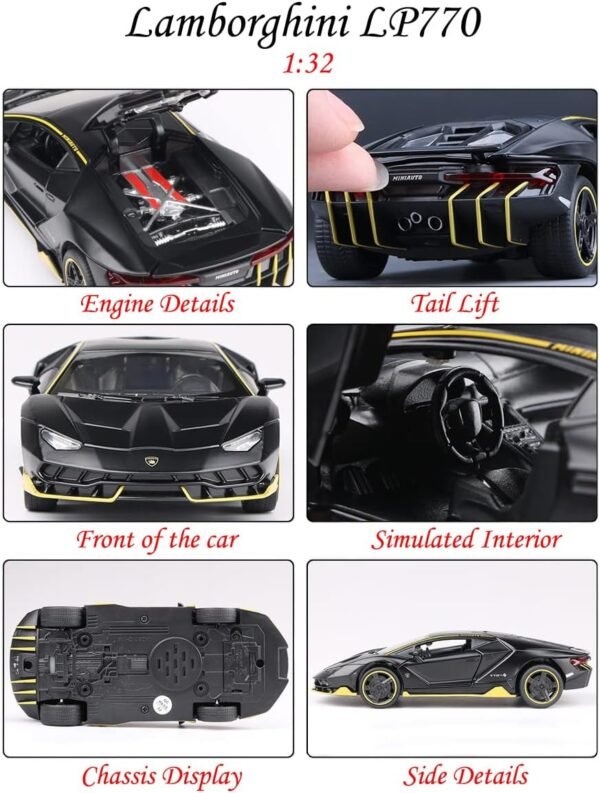 1746685452 Alloy Collectible Black Lamborghini Toy Pull Back Vehicles Diecast Cars Model with Light Sound.jpg