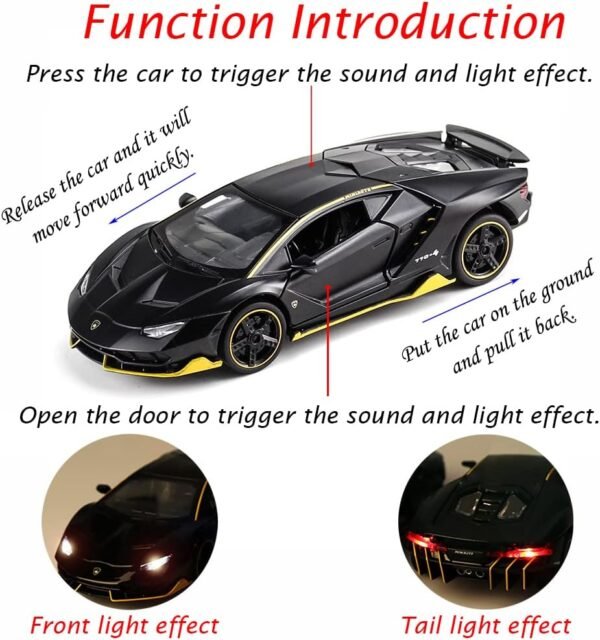 1746685453 Alloy Collectible Black Lamborghini Toy Pull Back Vehicles Diecast Cars Model with Light Sound.jpg
