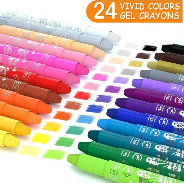1746995053 Shuttle Art 24 Colors Gel Crayons for Toddlers Non Toxic Twistable Crayons Set for Kids Children Coloring Crayon Pastel Watercolor Effect Ideal for Paper.jpg