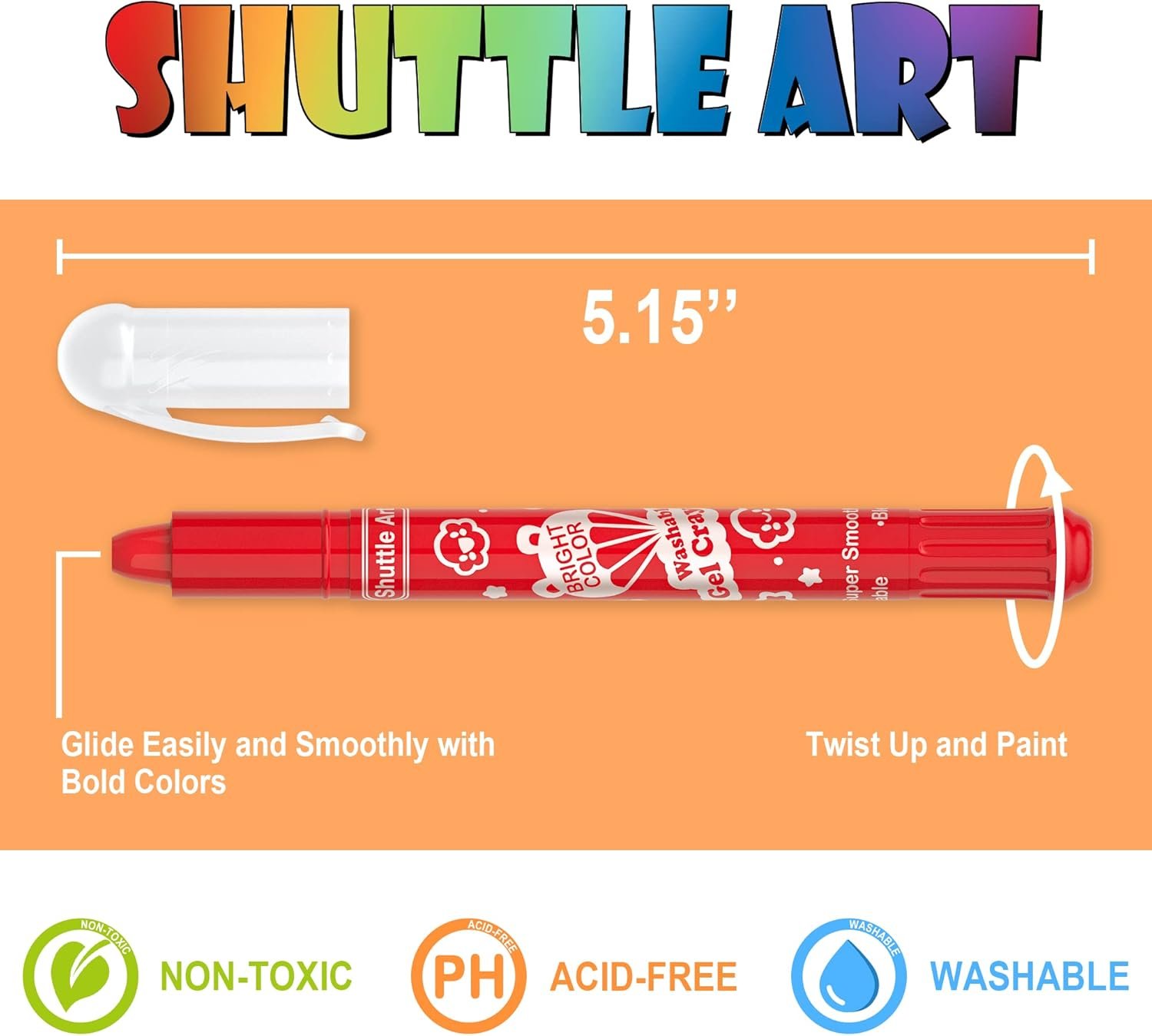 1746995053 Shuttle Art 24 Colors Gel Crayons for Toddlers Non Toxic Twistable Crayons Set for Kids Children Coloring Crayon Pastel Watercolor Effect Ideal for Paper.jpg