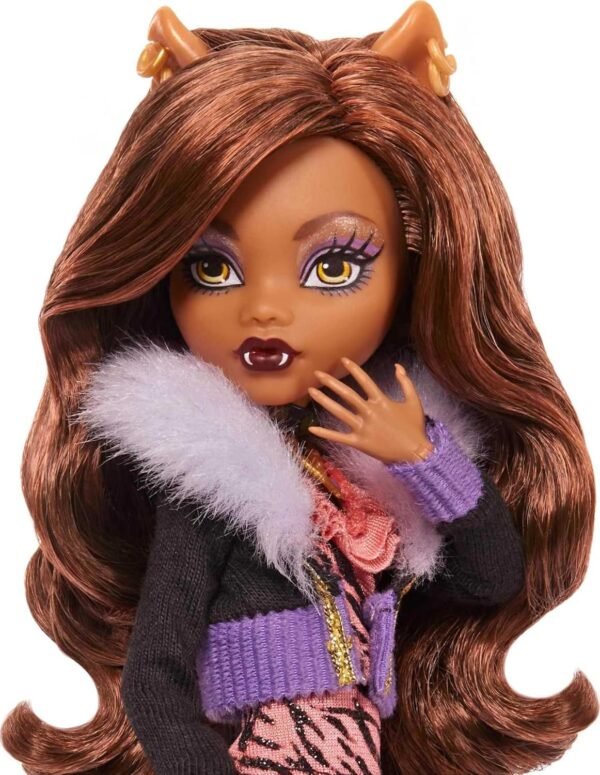 1747351462 Monster High Clawdeen Wolf Reproduction Doll Wearing Original Fashion Shoes with Pet Display Stand Accessories 10 5 inch Collectible Toy.jpg
