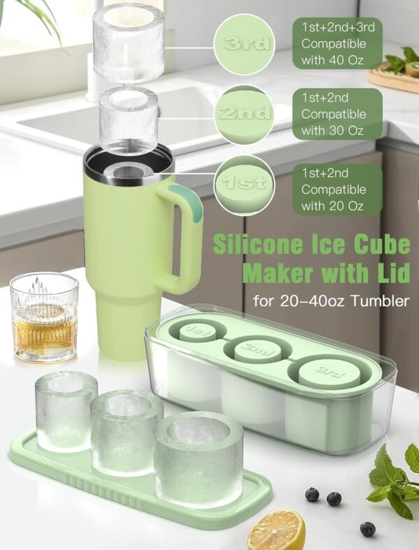 1747736651 Ice Cube Tray for Stanley Tumbler 20 40oz Silicone Ice Molds for Freezer Ice Maker for Whiskey Coffee BPA free Green.jpg