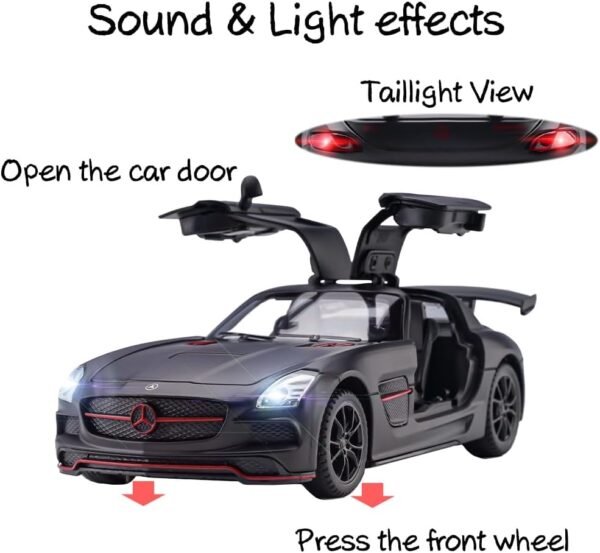 1748161452 Alloy Collectible Black Benz SLS AMG Toy Vehicle Pull Back Die Cast Car Model with Lights and Sound.jpg