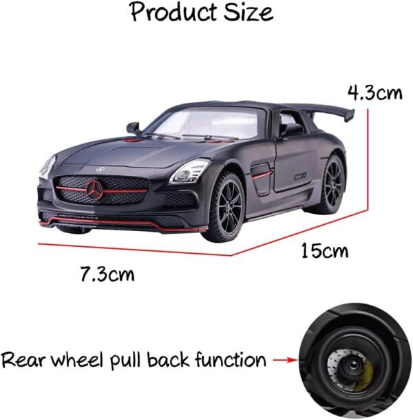 1748161453 Alloy Collectible Black Benz SLS AMG Toy Vehicle Pull Back Die Cast Car Model with Lights and Sound.jpg