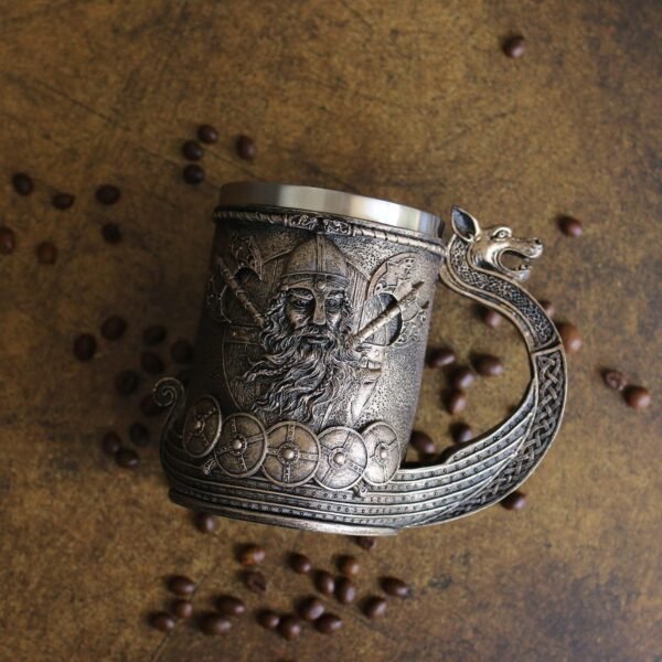 1748726658 Noric Viking Ship Draon Drakkar Beer Mug Stainless Steel Liner Bronze Color Viking Warrior Coffee Cup Stein for Collectible Gift 17oz.jpg