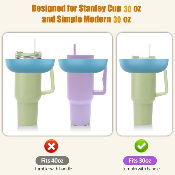2025 Latest model Stanley Cup 30 oz Snack Bowl with Handle Compatible with Stanley Cup40 oz with Handle Stanley Accessories Silicone White Snack Bowl.jpg