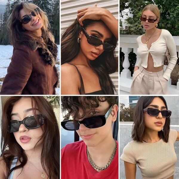 4 Pieces Retro Vintage Sunglasses Small Square Rectangle 90s Glasses Trendy Y2K for Women Aesthetic Accessories.jpg