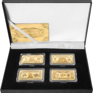 4pcslot US 1899 1901 Dollars Challenge Gold Plated Bar with Coin.jpg