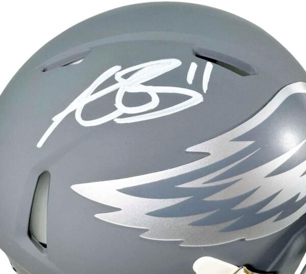 AJ Brown Autographed Philadelphia Eagles Football Mini Helmet Hand Signed Beckett Grading Services Authenticated.jpg