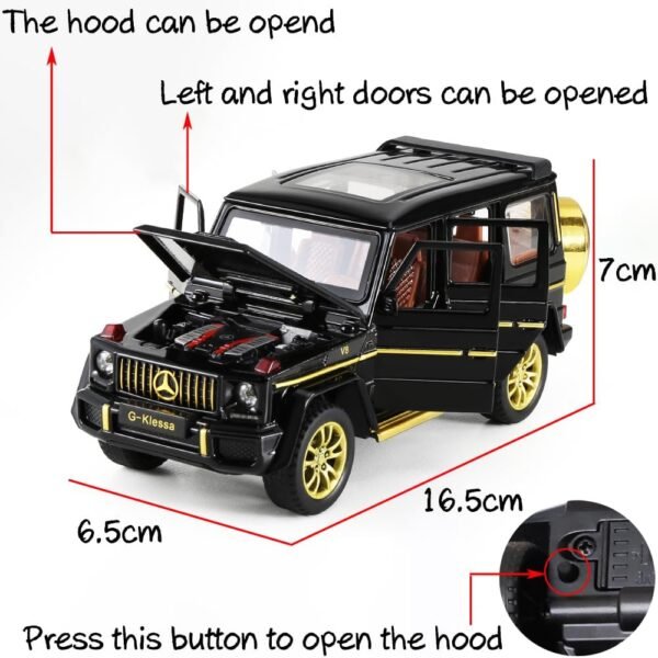 Alloy Collectible Black Benz G63 AMG Toy Vehicle Pull Back Die Cast Car Model with Lights and Sound.jpg