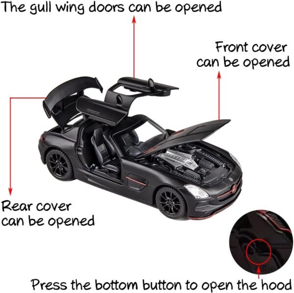 Alloy Collectible Black Benz SLS AMG Toy Vehicle Pull Back Die Cast Car Model with Lights and Sound.jpg