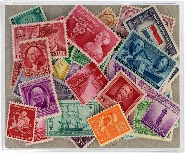 American Coin Treasures 40 U.S. Postage Stamps from The 1910s 1920s 1930s and 1940s Mint State Condition Various Denominations and Postal Rates Perforated Edges.jpg