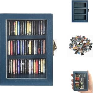 Anxiety Bookshelf Ornament Mini Bookshelf Miniature Library with 60pcs Mini.jpg