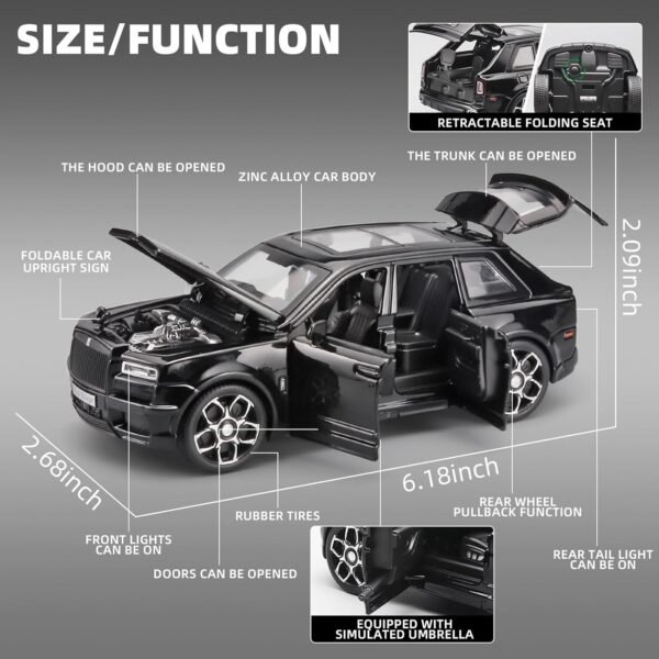 Collectibles Exquisite Car Model 132 Rolls Royce Cullinan Die Cast Metal Model CarsPull Back Toy Cars with Light and SoundCars Toys Gifts for Age 3 Year Old Boys（Black）.jpg