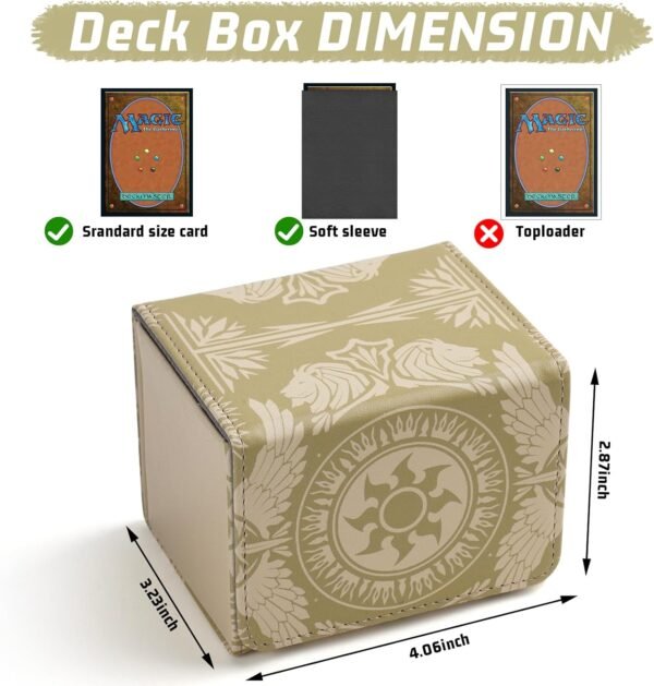Deck Box for MTG Cards Trading Commander Deck Case Holds 120 Sleeved Cards PU Leather Magnetic Collectible Card Storage Box Fits for TCG Magic Card Yellow.jpg