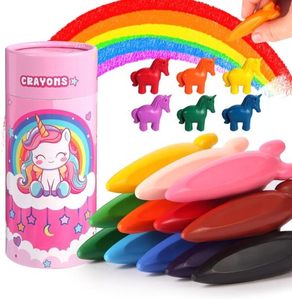 DreamCandy Rocket and Unicorn Crayons18PCS Non Toxic Washable Toddler Crayons.jpg