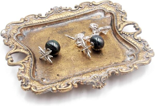 Funly mee Small Antique Trinket Dish Vintage Gold Jewelry Tray.jpg