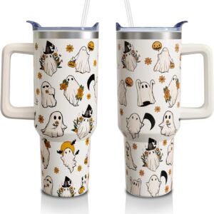 Halloween Ghost 40 Oz Tumbler With Handle and Straw Cute.jpg