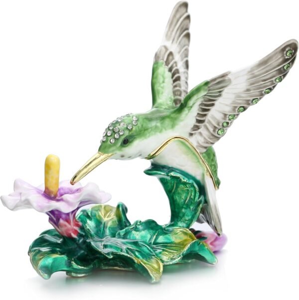 Hand Painted Enamel Hummingbird Trinket Box for Home Decor Unique.jpg