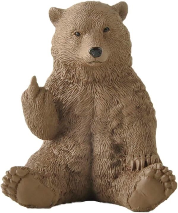 Holiday Stocking Stuffer Brown Bear Raising Middle Finger Figurine Funny.jpg