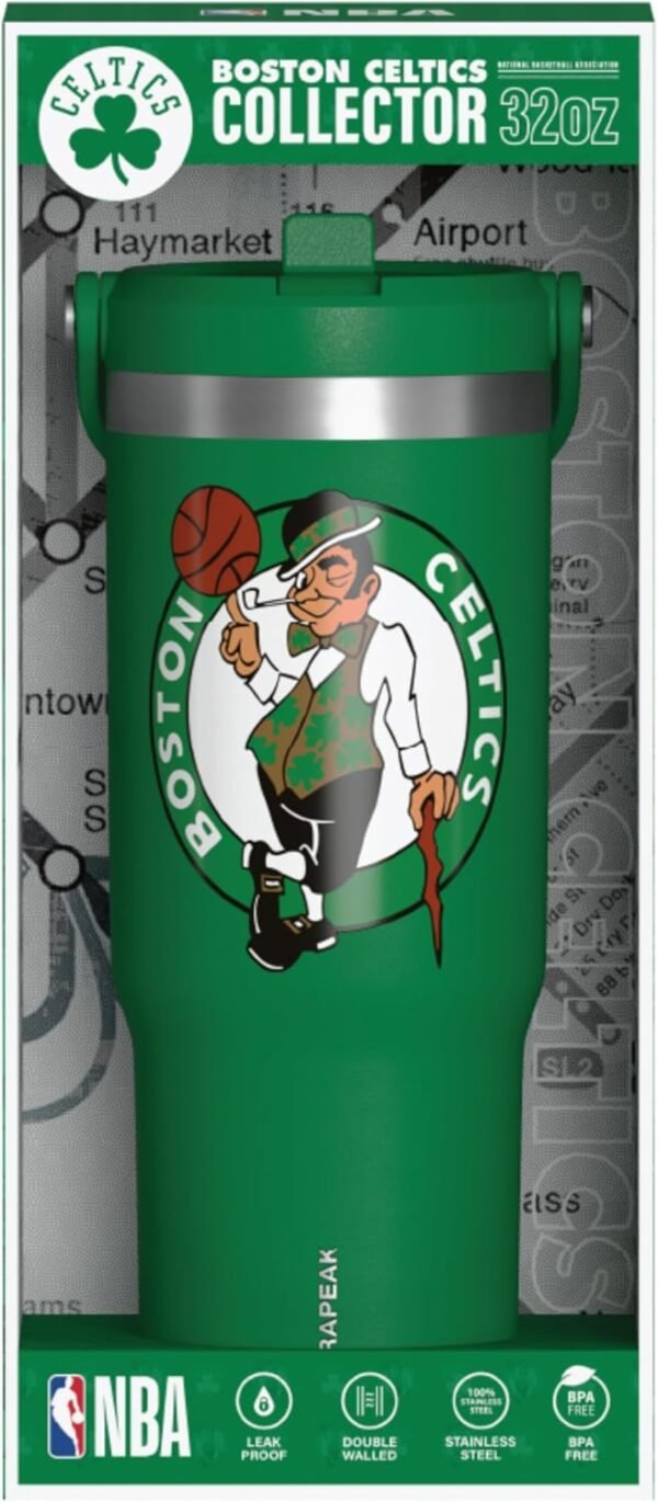 Hydrapeak x NBA Officially Licensed Boston Celtics 32oz Nomad Stainless Steel Tumbler with Handle and Straw Lid Leakproof Water Bottle in Limited Edition Collectors Gift Box.jpg
