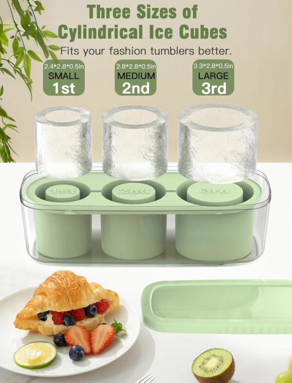 Ice Cube Tray for Stanley Tumbler 20 40oz Silicone Ice Molds for Freezer Ice Maker for Whiskey Coffee BPA free Green.jpg