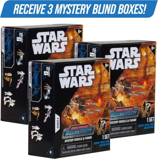 Jazwares Star Wars Micro Galaxy Squadron Scout Class Blind Box 3 Pack Series 6 Receive 3 of 6 Assorted Collectible 2.5 Vehicles 1 Figure Kids Teens Adults Men Fathers Day Dad 8.jpg