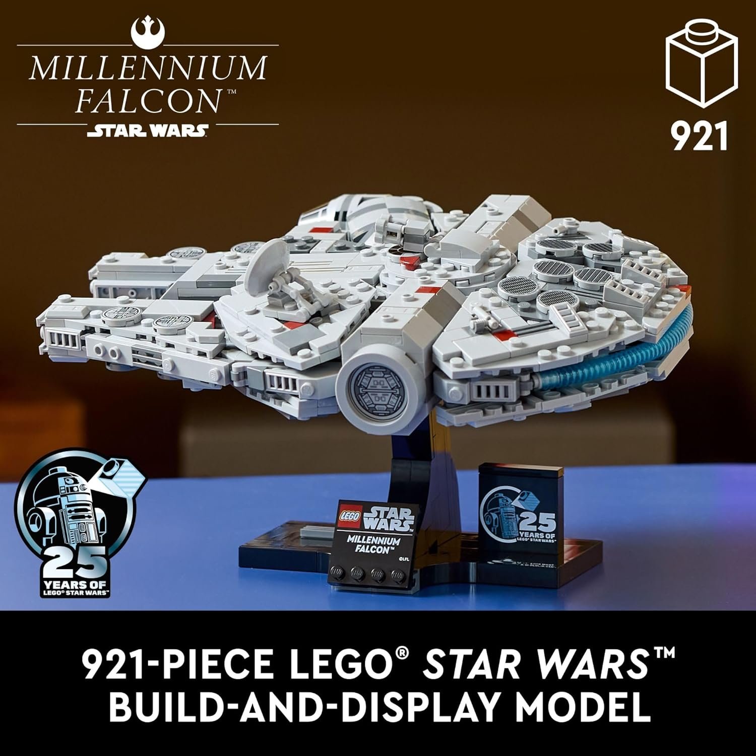 LEGO Star Wars Millennium Falcon A New Hope 25th Anniversary Collectable Model DIY Building Sets for Adults Men Women Ages 18 Comes with Display Stand Star Wars Gift 75375.jpg
