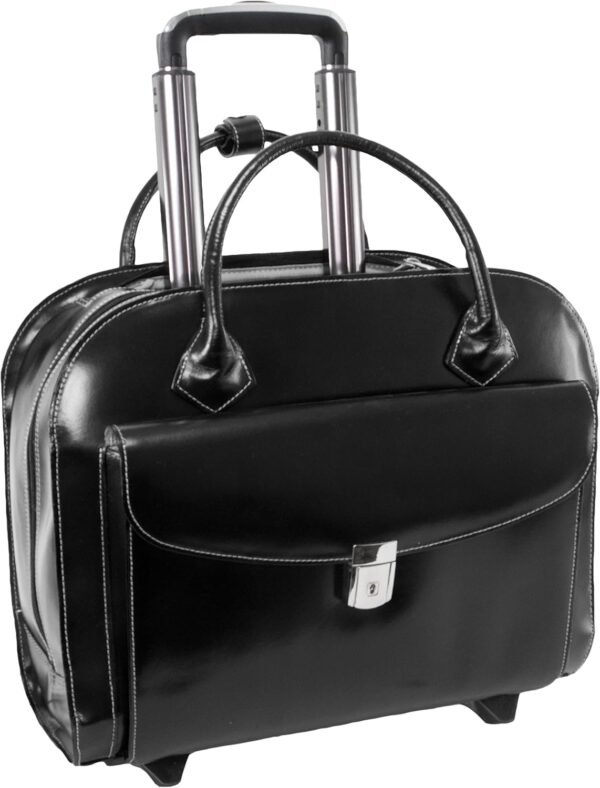 McKlein 15 Leather Wheeled Ladies Laptop Briefcase GRANVILLE Black.jpg