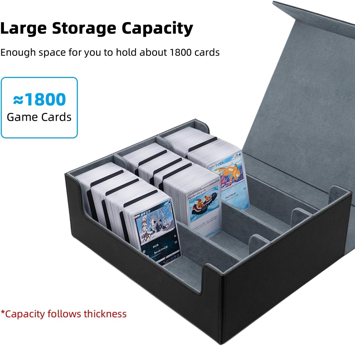 Mcbazel 1800 Trading Card Storage Box with Leather Magnetic Closure Magic Card Holder Case for Collectible Cards.jpg