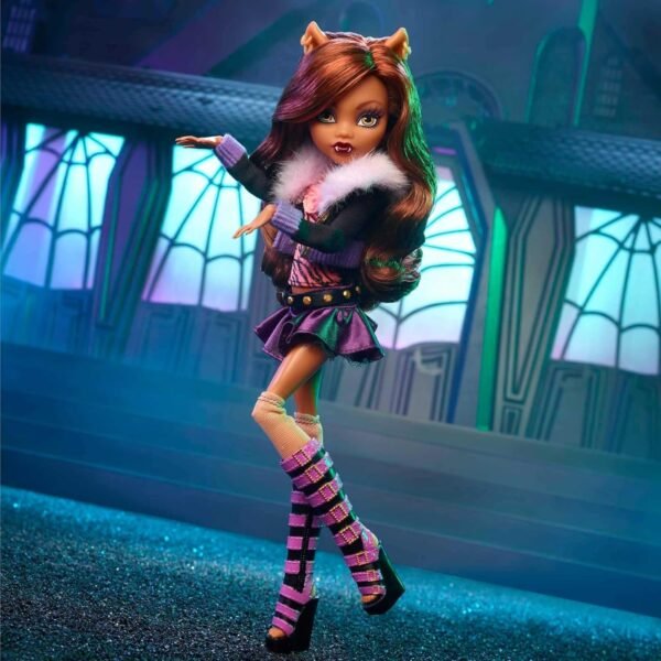 Monster High Clawdeen Wolf Reproduction Doll Wearing Original Fashion Shoes with Pet Display Stand Accessories 10 5 inch Collectible Toy.jpg