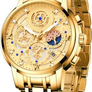 Moon Phase Watch for Men Multifunction Chronograph Dial Analog Quartz.jpg