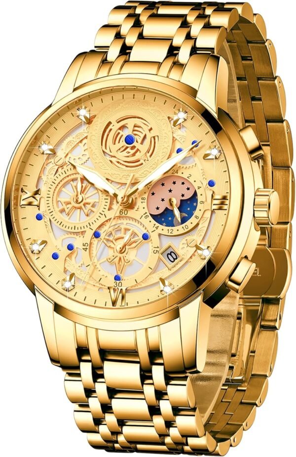 Moon Phase Watch for Men Multifunction Chronograph Dial Analog Quartz.jpg