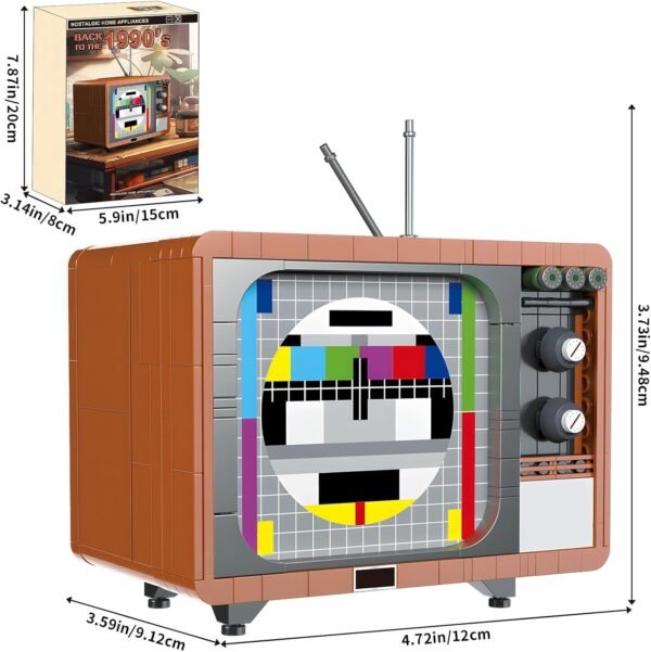Retro TV Mini Building Block Sets，Vintage TV Model Collectible Building Set Toys Gift for Kid Adults550 Pieces.jpg