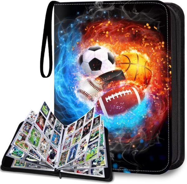 Sports Card Binder with 50 Sleeves9 Pocket Baseball Card Binder.jpg