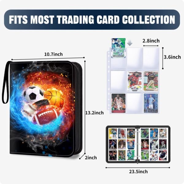Sports Card Binder with 50 Sleeves9 Pocket Baseball Card Binder Storage BoxFootball Collectible Trading Card CaseBasketball Card HolderSoccer Card OrganizerHockey 900 Cards Albums.jpg