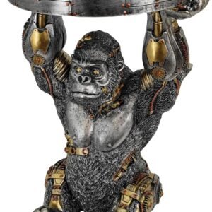 Steampunk Gorilla Side Table Pedestal End Table Stool Resin Cyborg.jpg