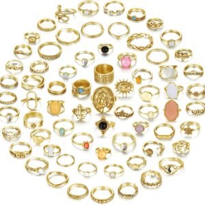 Subiceto 70 Pcs Vintage Crystal Ring Set Silver Knuckle Rings.jpg