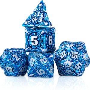 Surpass DND dice Set Blue Metal dice 7piece Set Role.jpg