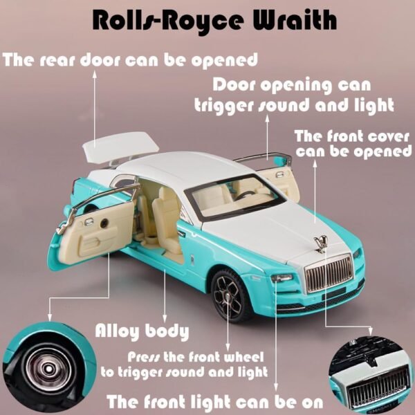 Toy Car Model Blue Rolls Royce Wraith Alloy Collectible Pull Back Vehicles Diecast with Light and Sound.jpg