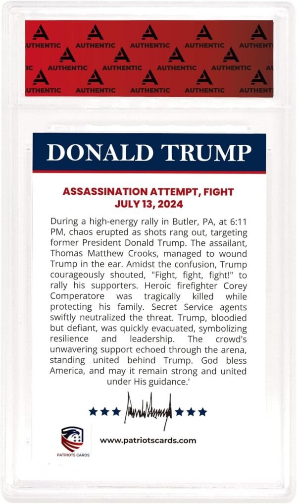 Trump Trading Card Assasination Attempt Gem 10 Graded Trump Collectible Card Trump Gifts Trump 2024 Make America Great Again.jpg