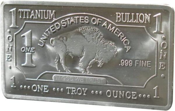 Unique Metals 1 Troy Ounce Oz Bullion Titanium Bar Paperweight Metal with Certificate of Authenticity Made in USA .999 Pure Titanium bar by Unique Metals.jpg