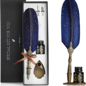 VANGOAL Vintage Carving Feather Pen Set Glittering Quill Set Antique.jpg