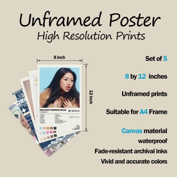 YIYANGQ Beabadoobee Album Cover Limited Edition Posters Set of 5 Unframed 8inch X 12inch20 X 30cm Room Aesthetic Scannable Song Code Music Posters.jpg