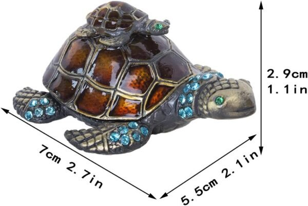 YU FENG Mother and Baby Turtle Figurines Jewelry Trinket Boxes Hinged Collectible Figurines.jpg
