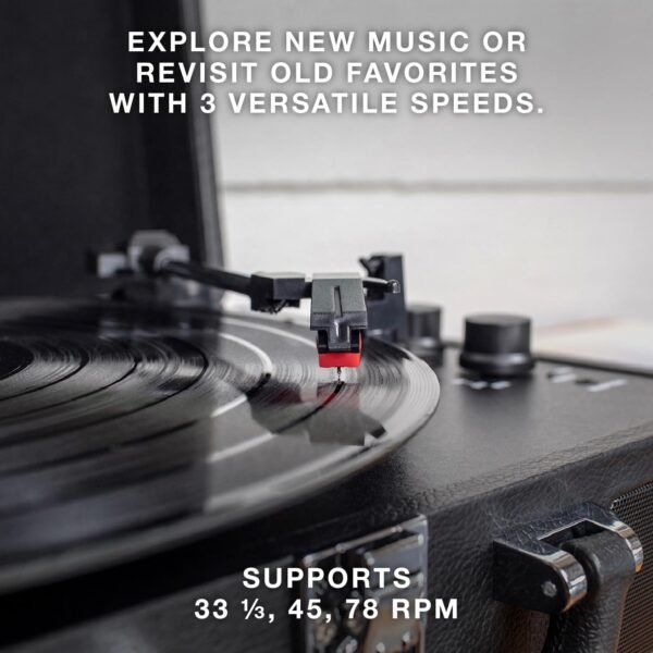 1749266652 Victrola Journey Bluetooth Portable Suitcase Record Player – with Built in Speakers 3 Speed Vinyl Record Player RCA Out Headphone Jack Green Olive.jpg